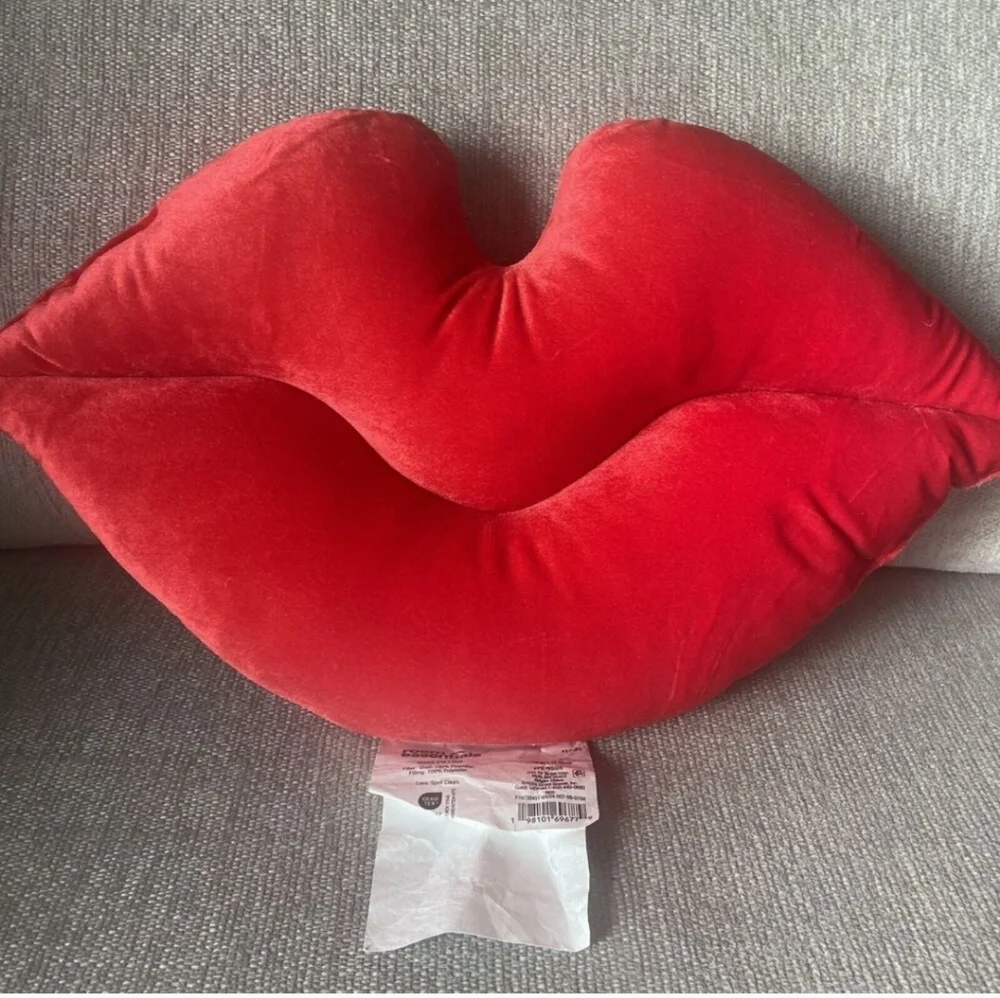 Plush Lip Shaped Toss Red -Room Essentials